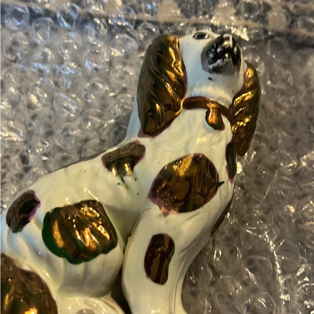 Antique stafford shire gold dog